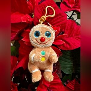 Ty beanie bellies 4.5” Cookie the gingerbread plastic key clip